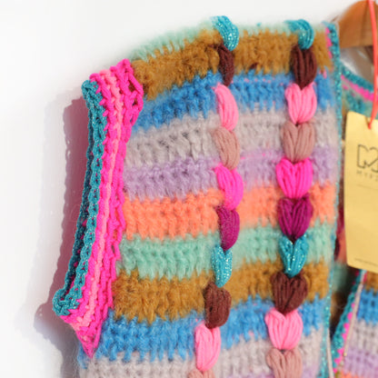 Haakpatroon - Chunky Mohair-merino vest Heartbeat (ENG-NL-DE)