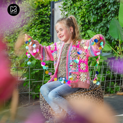 Crochet kit - Flowergranny cardigan Fusion for kids