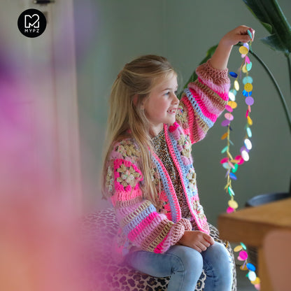 Crochet kit - Flowergranny cardigan Fusion for kids