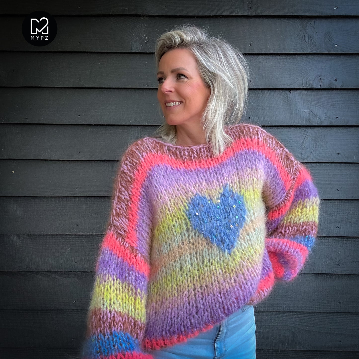 Breipakket – MYPZ korte Chunky Alpaca-Mohair trui Lake No15 (ENG-NL-DE)