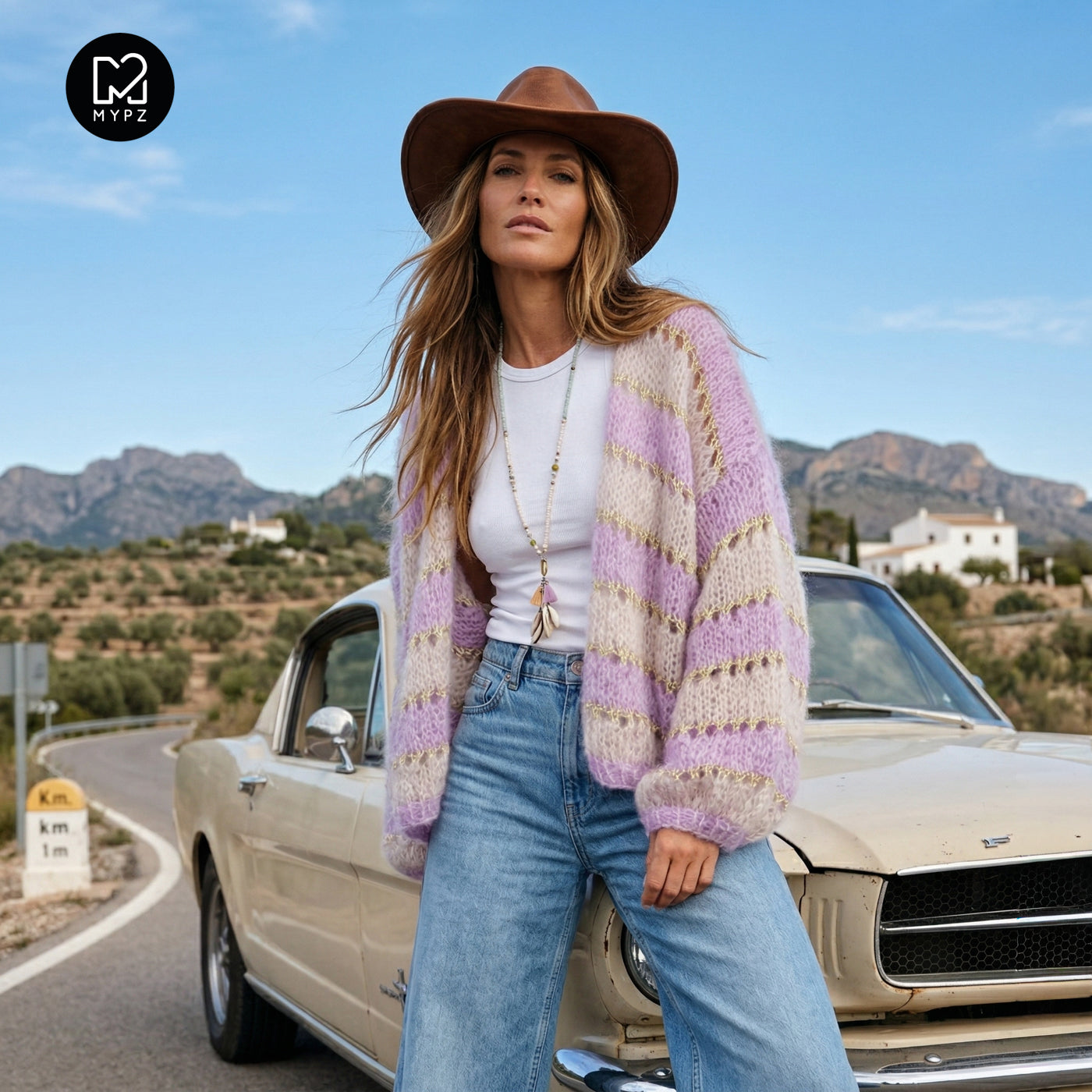 Kit de tricot – Cardigan court léger en mohair MYPZ Macha No10 (ENG-NL-DE-FR-ES)