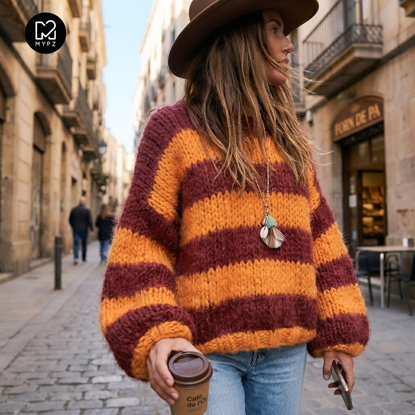 Knitting pattern – MYPZ Chunky Alpaca Pullover Merlot No15 – Beginner (ENG-NL-DE)