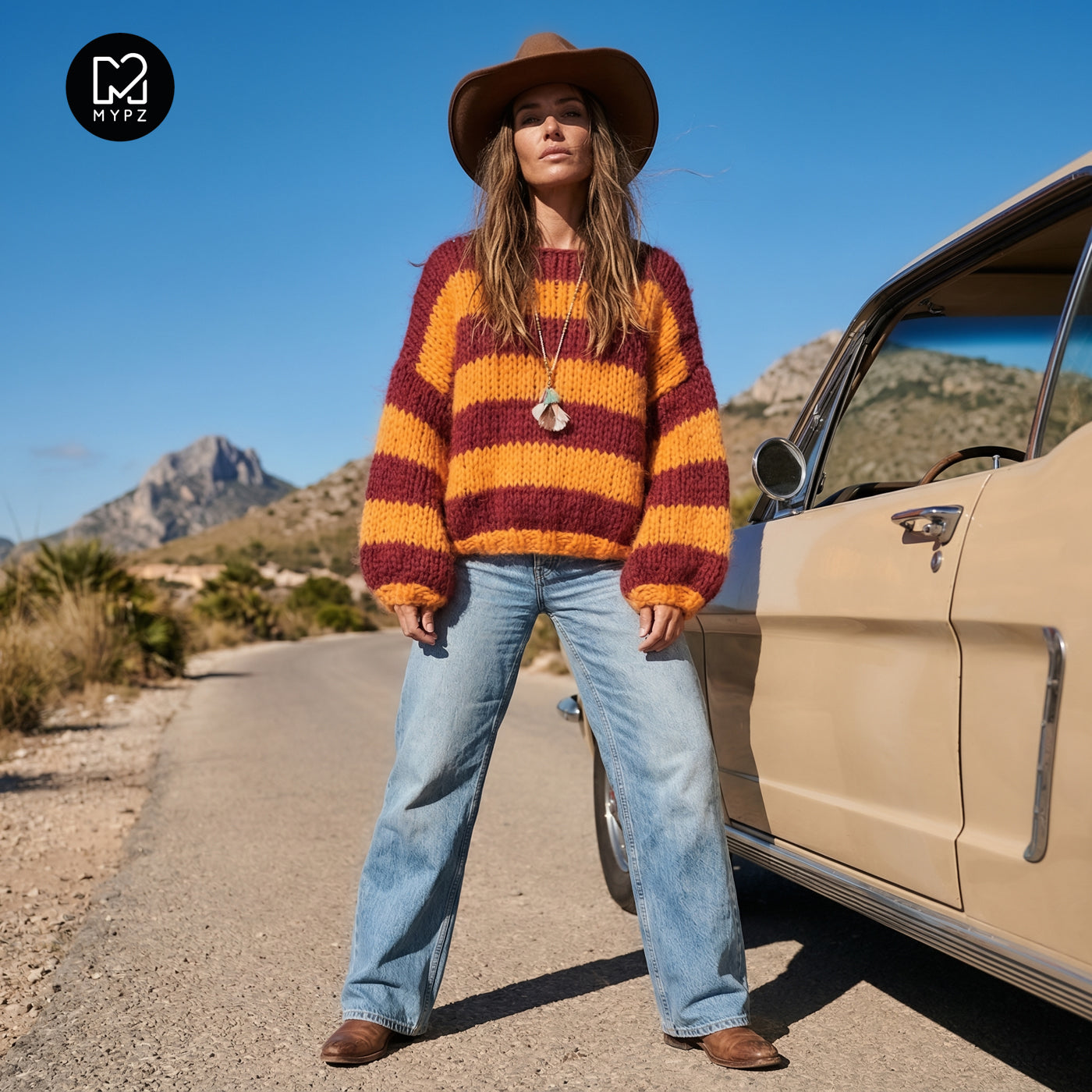 Knitting pattern – MYPZ Chunky Alpaca Pullover Merlot No15 – Beginner (ENG-NL-DE)