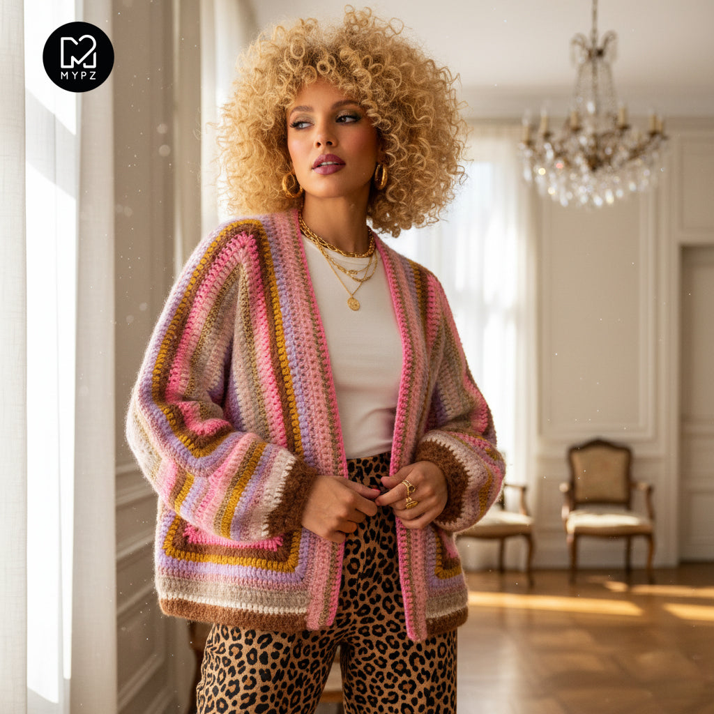 Haakpakket - MYPZ Hexagon Cardigan Moca Dreams (ENG-NL-DE)