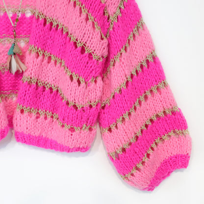 Breipakket – MYPZ Light Alpaca Cardigan Neon Blush No. 10