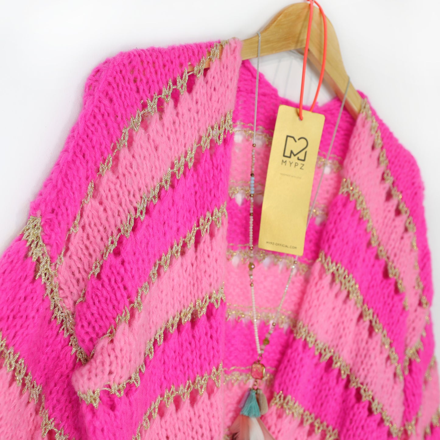 Breipakket – MYPZ Light Alpaca Cardigan Neon Blush No. 10