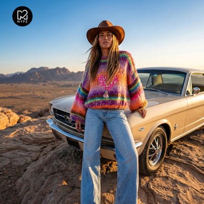 Knitting Kit – MYPZ Short Chunky Pullover Neon Hearts No15 (ENG-NL-DE)