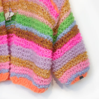 Breipatroon – MYPZ Chunky Mohair Cardigan Rainbow Sorbet No.15 (ENG-NL-DE)