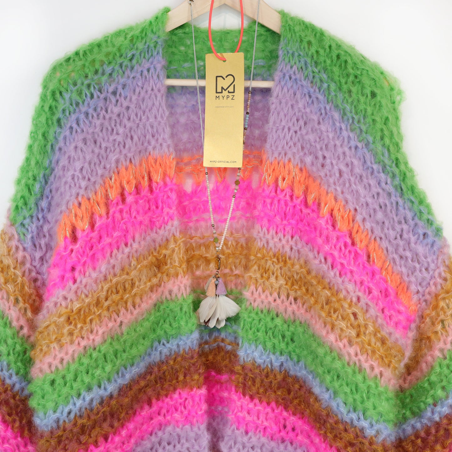 Breipatroon – MYPZ Chunky Mohair Cardigan Rainbow Sorbet No.15 (ENG-NL-DE)
