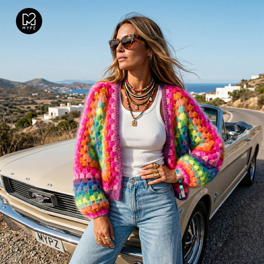 Haakpakket– MYPZ Hexagon Mohair Vest Rainbow (ENG-NL-DE)