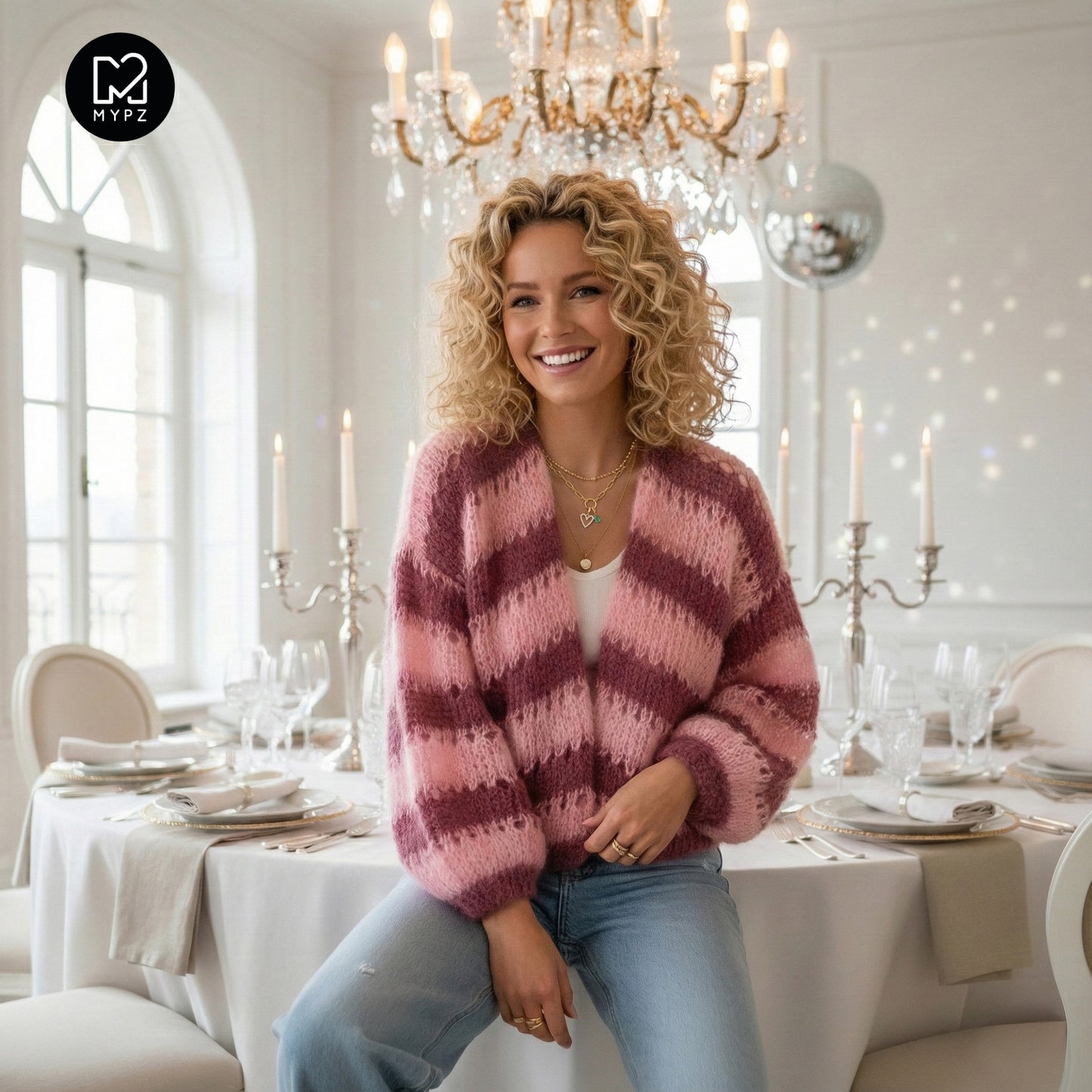 Breipakket – MYPZ kort Light Mohair Cardigan Rose Burgundy No10 (ENG-NL-DE-FR-ES)