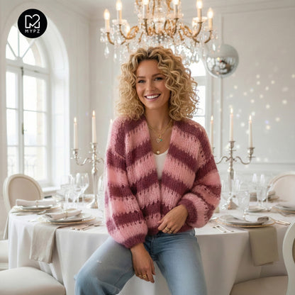 Breipakket – MYPZ kort Light Mohair Cardigan Rose Burgundy No10 (ENG-NL-DE-FR-ES)