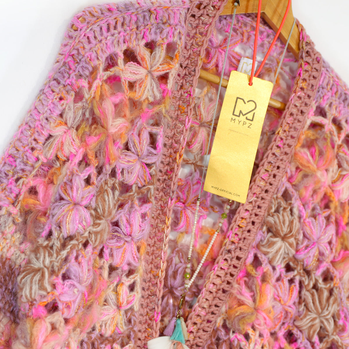 Haakpatroon - MYPZ Short Wildflower-vest Pecan (ENG-DE-NL-ES-FR-IT-DA-SV-NO)