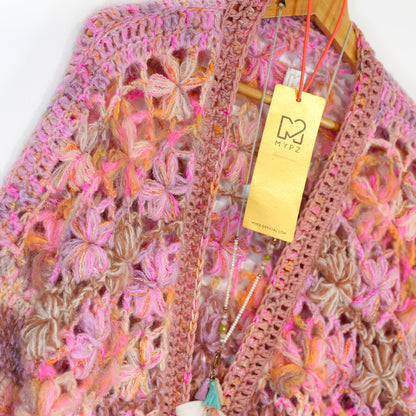 Haakpatroon - MYPZ Short Wildflower-vest Pecan (ENG-DE-NL-ES-FR-IT-DA-SV-NO)