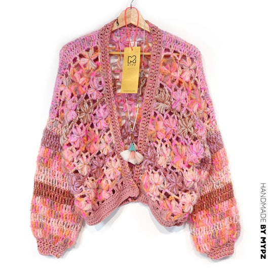 Haakpakket - MYPZ Short Wildflower vest Pecan (ENG-DE-NL-ES-FR-IT-DA-SV-NO)