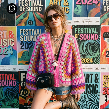 Haakpakket - MYPZ Hexagon Cardigan Violet Pop (ENG-NL-DE)