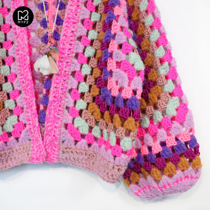 Haakpakket - MYPZ Hexagon Cardigan Violet Pop (ENG-NL-DE)