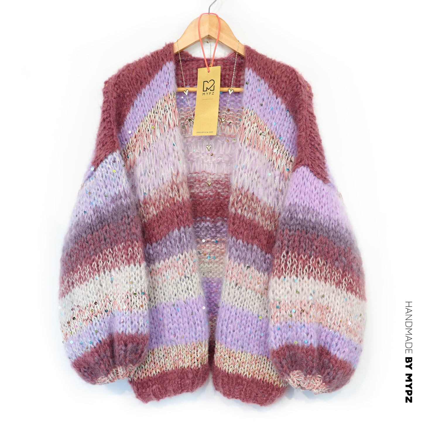Chunky Mohair cardigan Whisper Rose