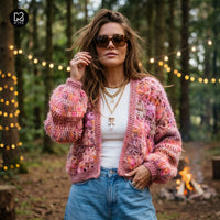 Kit de crochet - cardigan court MYPZ Short Wildflower Pecan (ENG-DE-NL-ES-FR-IT-DA-SV-NO)