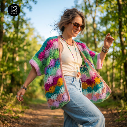 Haakpatroon - MYPZ Wildflower vest (ENG-NL-DE-FR-ES)