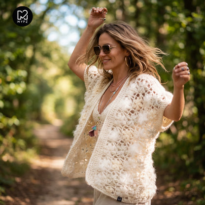 Haakpatroon - MYPZ Wildflower vest Shades of White (ENG-NL-DE-FR-ES)