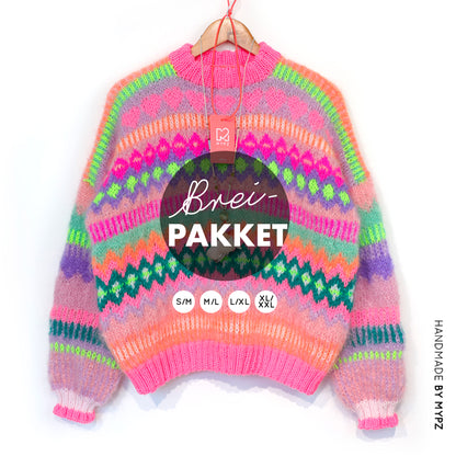 Knitting Kit – Chunky Mohair Pullover Pink Sugar No.6 (ENG-NL-DE)