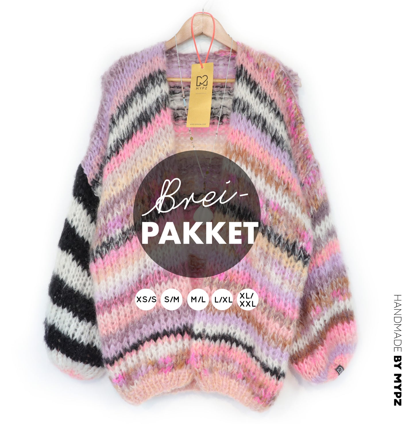 Breipakket – MYPZ Chunky Mohair Cardigan Funky Caramel No.15 (ENG-NL-DE)