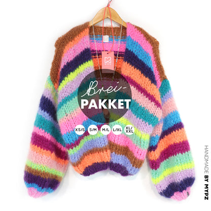 Breipakket – Chunky Mohair Vest Rainbow Medley No.12 (ENG-NL-DE)