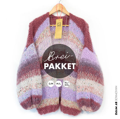 Breipakket – Chunky Mohair Cardigan Whisper Rose No.12 (ENG-NL-DE