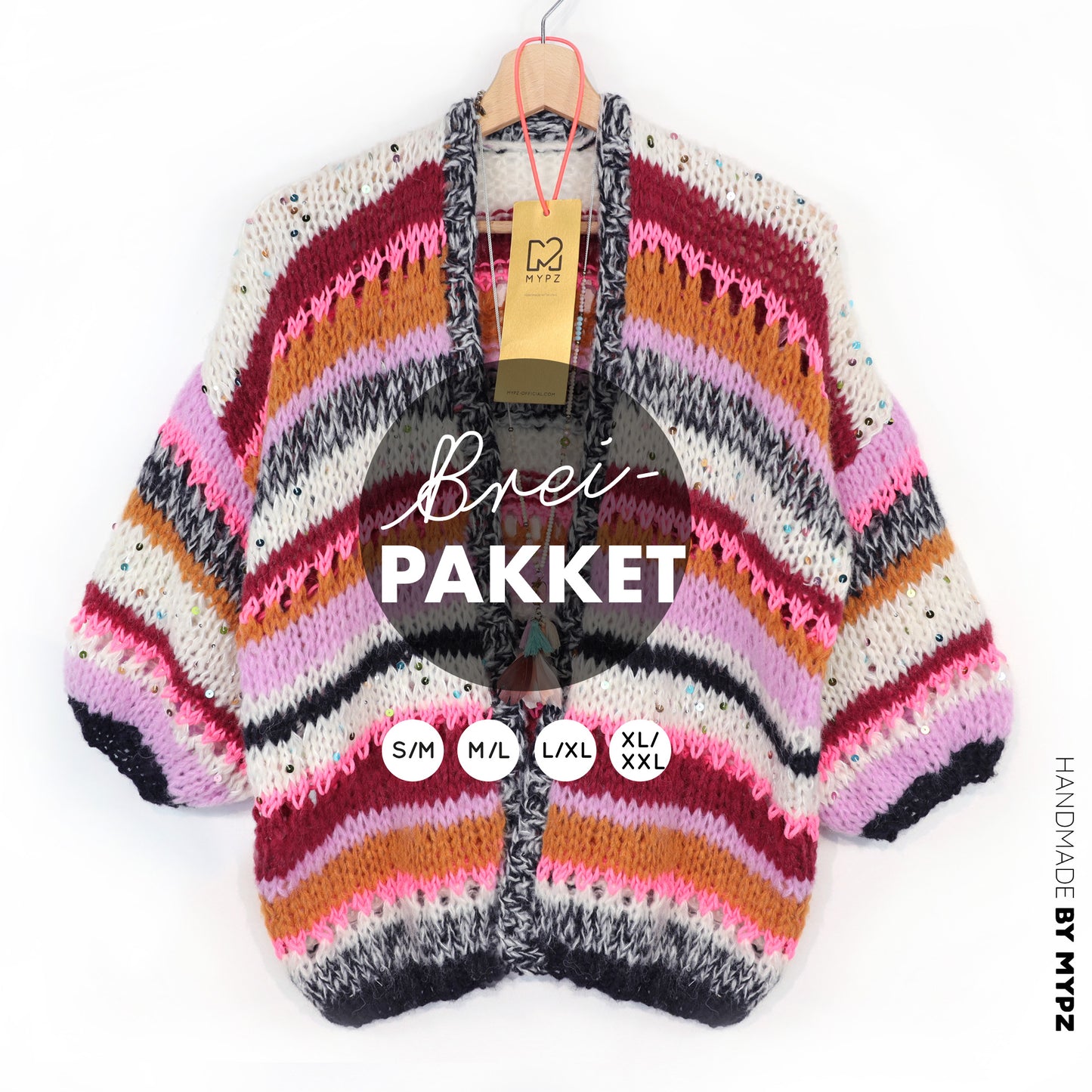 Breipakket – MYPZ Light Alpaca vest Twinkle Berry No10 (ENG-NL-DE)