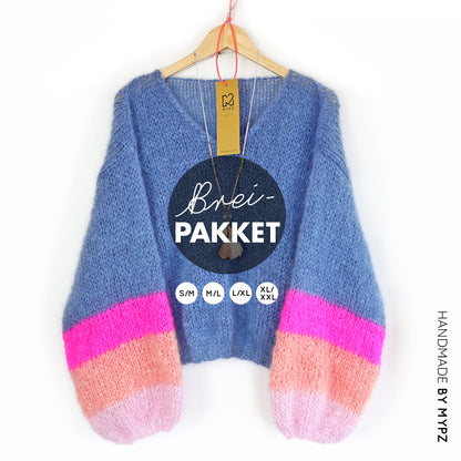 Breipakket – MYPZ Basic Light Mohair v-hals trui Bluish no10 (ENG-NL)