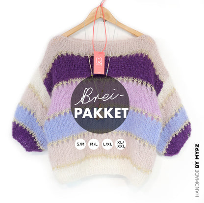 Knitting kit – MYPZ Basic Light Mohair Top Purple No10 (ENG-NL-DE-FR)