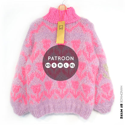 Breipatroon – MYPZ Chunky Mohair Pullover Coral Tulips No.9 (ENG-NL-DE)