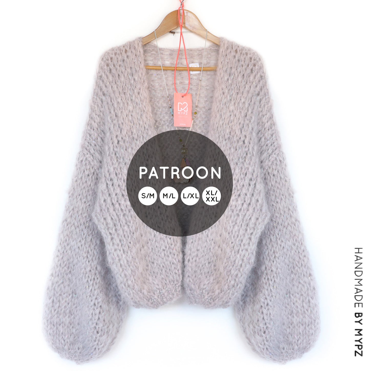 Knit pattern – MYPZ short basic chunky cardigan Sparkling No15 (ENG-NL-DE)