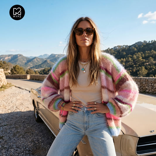 Knitting kit – MYPZ Basic Light Mohair Cardigan Candy Clouds No10 (ENG-NL-DE)