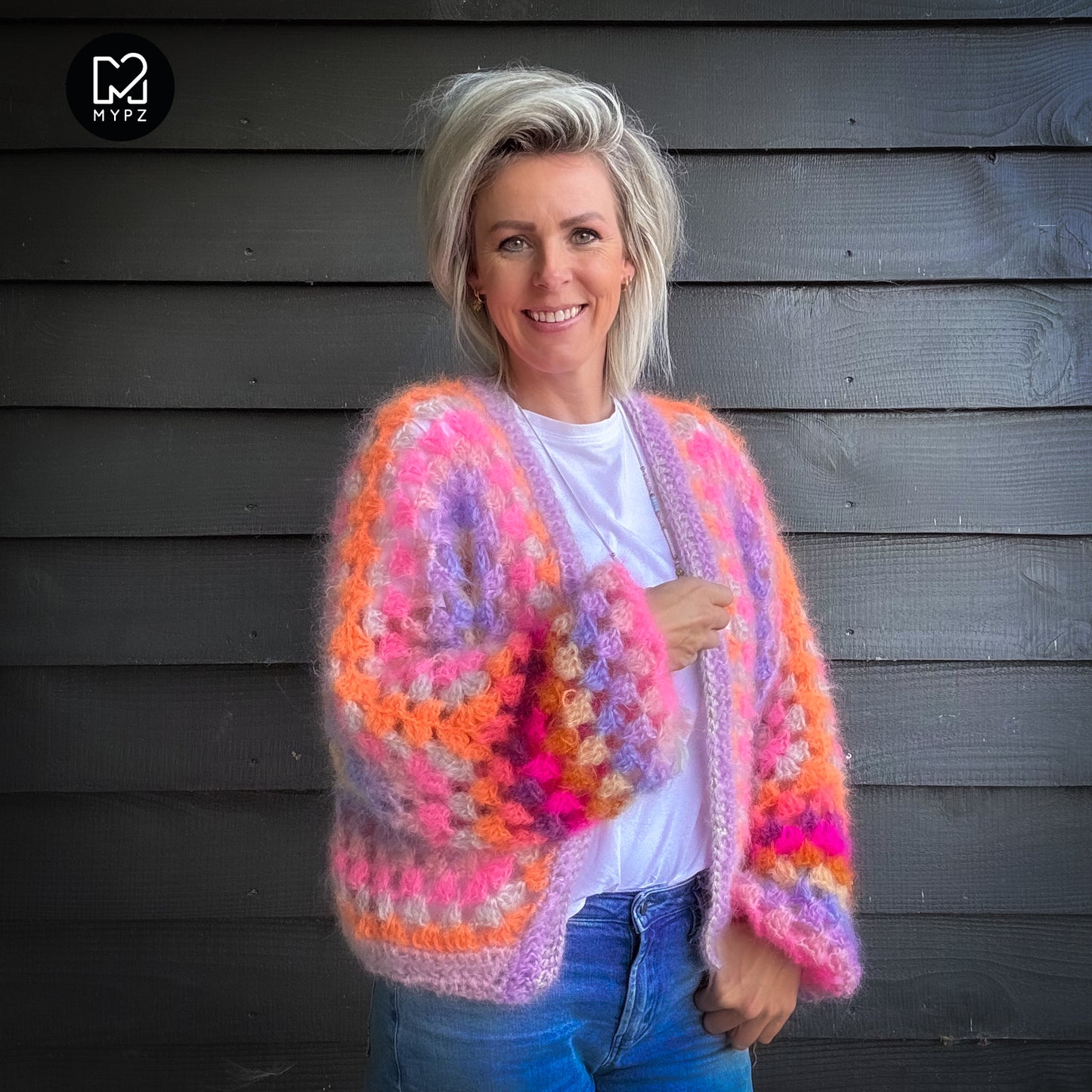 Crochet pattern - MYPZ Hexagon Cardigan Pink Vibes (ENG-NL-DE-FR-ES)
