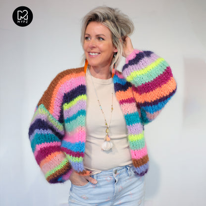 Breipatroon – Chunky Mohair Vest Rainbow Medley No.12 (ENG-NL-DE)