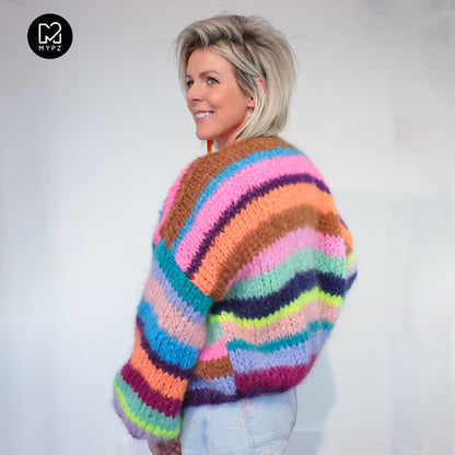 Breipatroon – Chunky Mohair Vest Rainbow Medley No.12 (ENG-NL-DE)