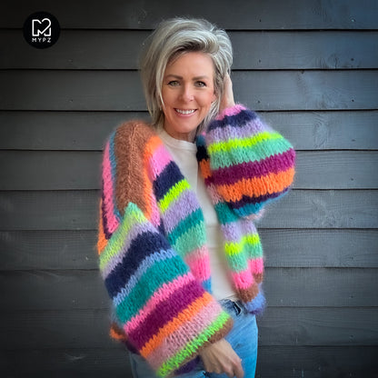 Breipatroon – Chunky Mohair Vest Rainbow Medley No.12 (ENG-NL-DE)
