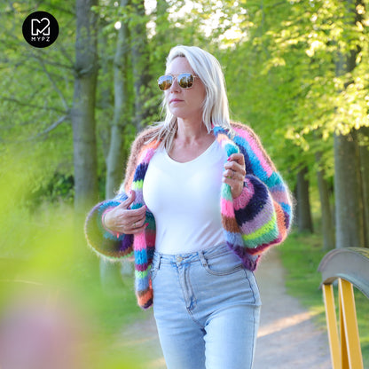 Breipatroon – Chunky Mohair Vest Rainbow Medley No.12 (ENG-NL-DE)