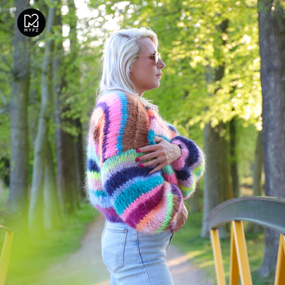 Breipatroon – Chunky Mohair Vest Rainbow Medley No.12 (ENG-NL-DE)