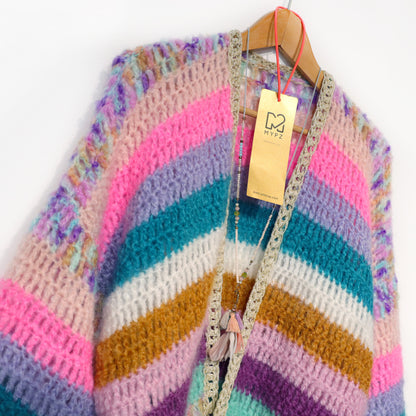 Haakpakket - Chunky Mohair cardigan Sunset Glow (ENG-NL-DE)