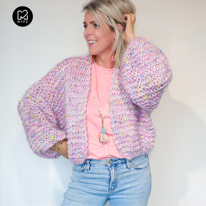 Knit pattern – MYPZ Short Chunky Mohair-Merino Cardigan Confetti Nights No.15 (ENG-NL-DE)