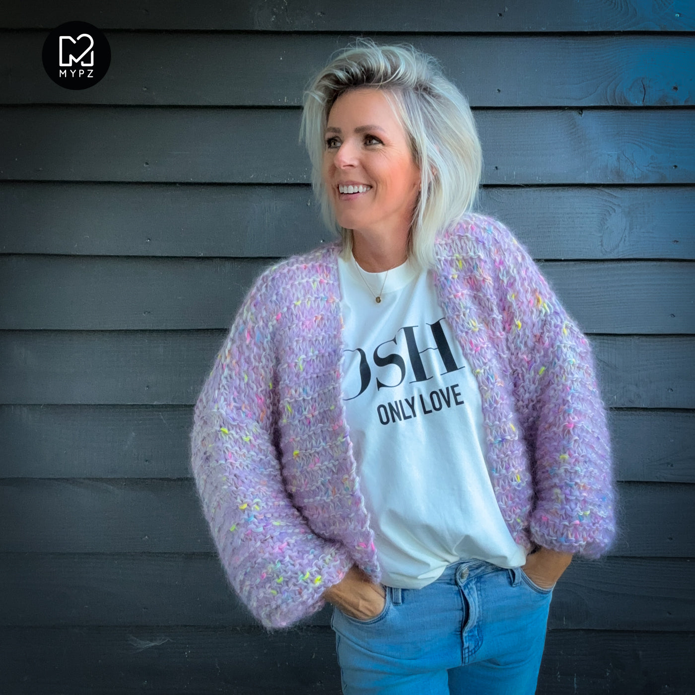 Knit pattern – MYPZ Short Chunky Mohair-Merino Cardigan Confetti Nights No.15 (ENG-NL-DE)