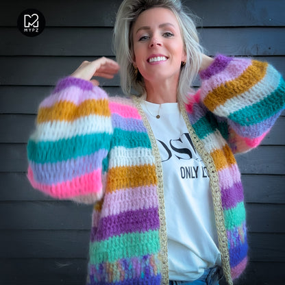 Haakpatroon - MYPZ Chunky Mohair cardigan Sunset Glow (ENG-NL-DE)