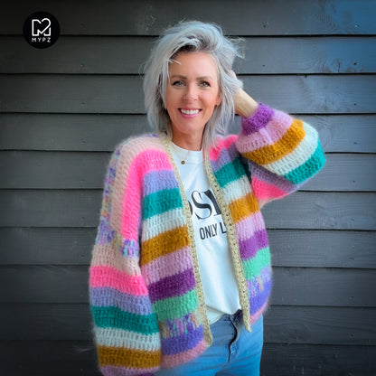 Haakpatroon - MYPZ Chunky Mohair cardigan Sunset Glow (ENG-NL-DE)