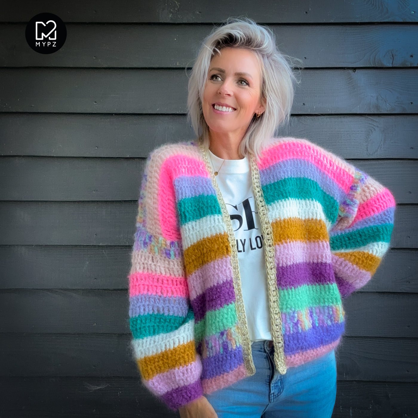 Haakpatroon - MYPZ Chunky Mohair cardigan Sunset Glow (ENG-NL-DE)