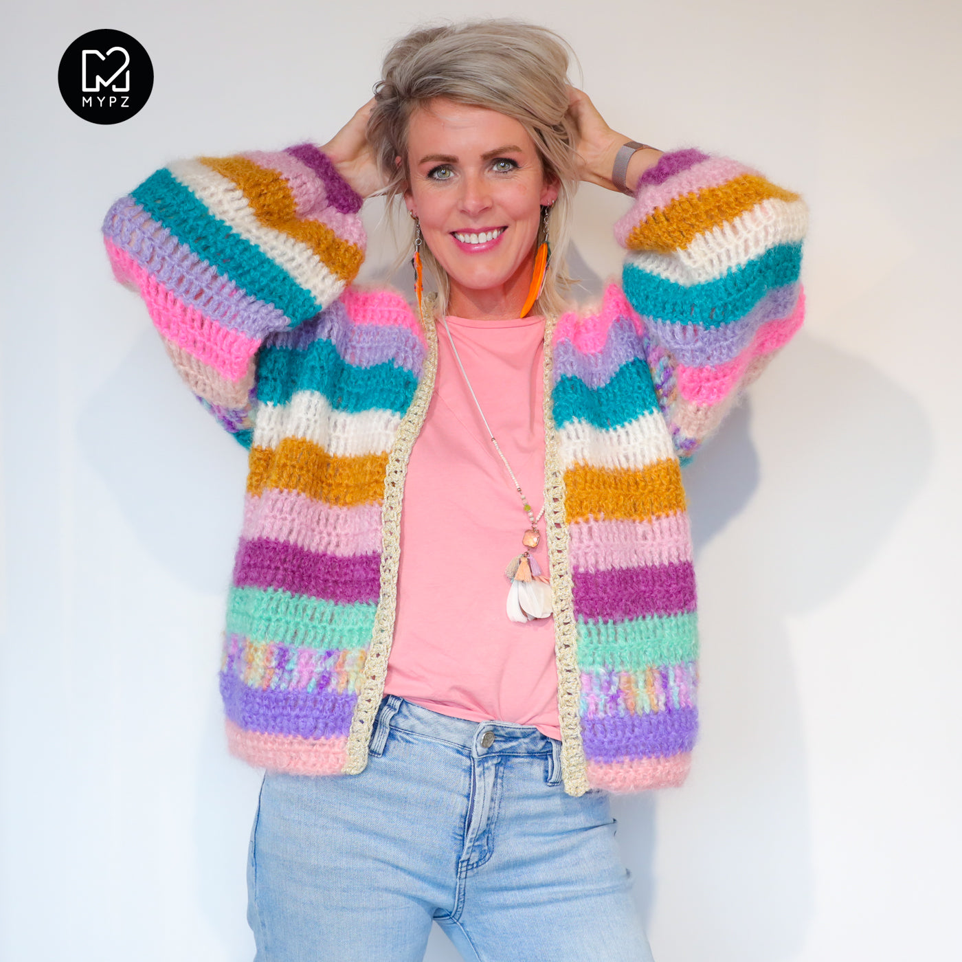 Haakpatroon - MYPZ Chunky Mohair cardigan Sunset Glow (ENG-NL-DE)