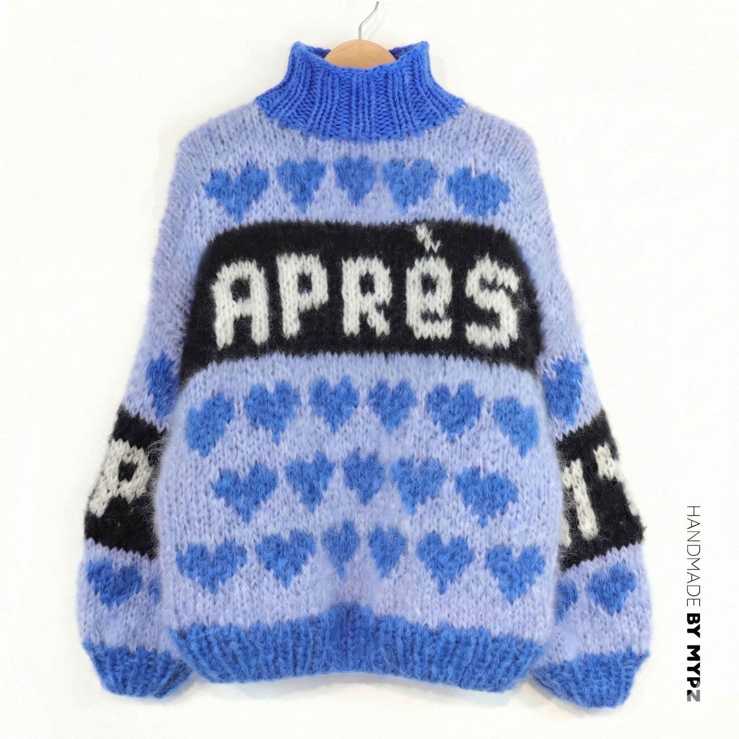 Breipakket – MYPZ Chunky Mohair trui Alpine Blue No.9 (ENG-NL-DE)