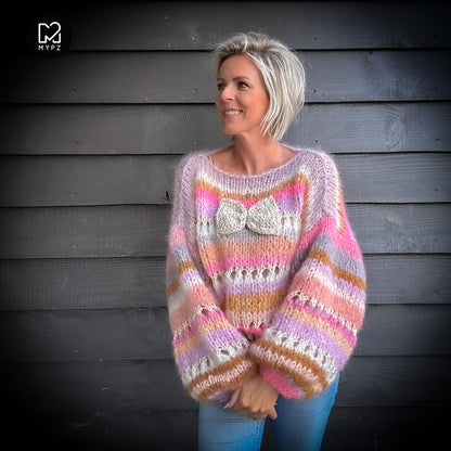 Knit pattern – Chunky Mohair Pullover Bijoux No.12 (ENG-NL-DE)